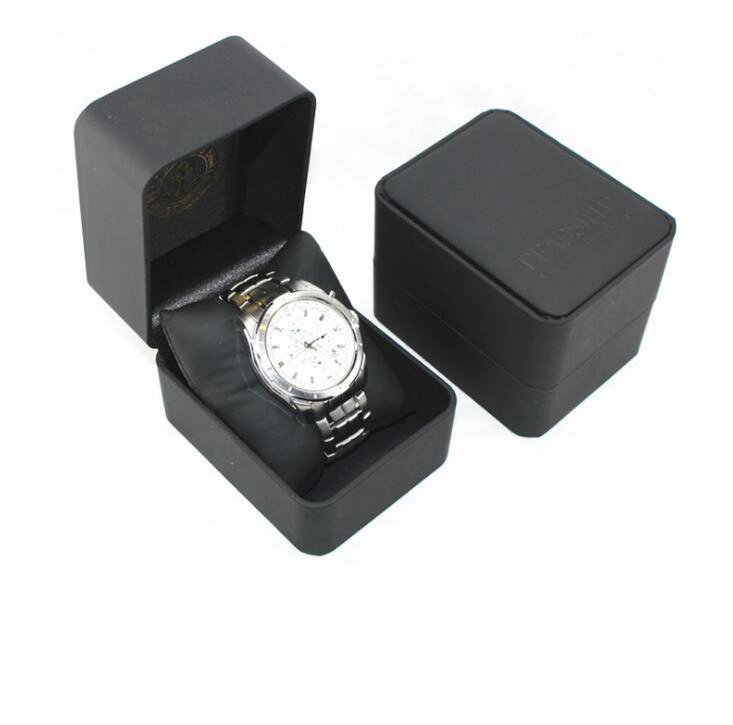 High Grade Rectangle PU Leather Watch Gift Box, Jewelry Box Custom Metal Foil Logo, Small Quantity Is Acceptable