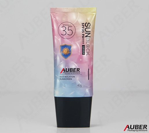 D35mm Oval Cosmetics Tube Suncreen Cream Printed Custom Cosmetic Packaging