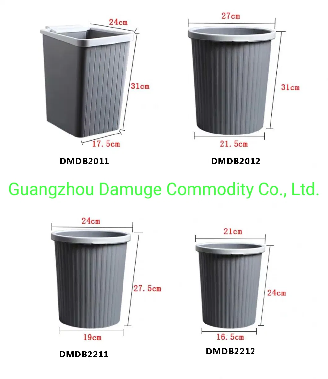 Household Living Room Used Kitchen Transh Can Hanging Plastic Garbage Trash Can Waste Dustbin with Clamping Ring