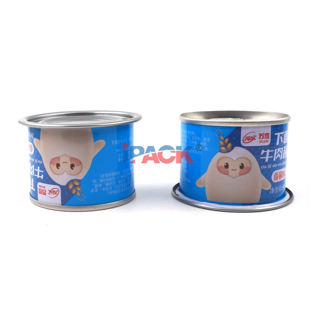 539#Small Custom Logo Square Metal Food Packing Mini Tin Box Tin Can with Easy Open Lid