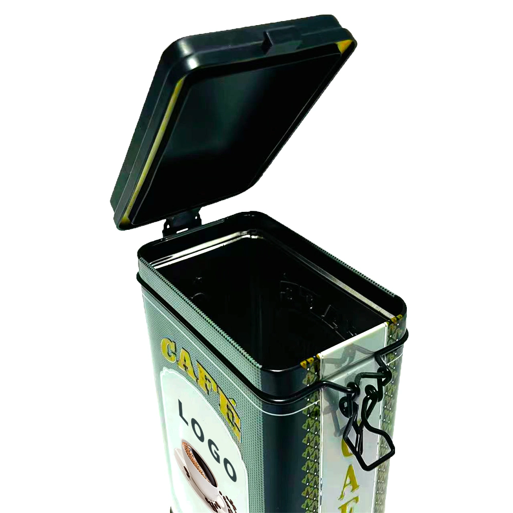 Factory Custom Tinplate Storage Container Rectangular Packaging Metal Tea Box Premium Valve Coffee Tin Can for Coffee