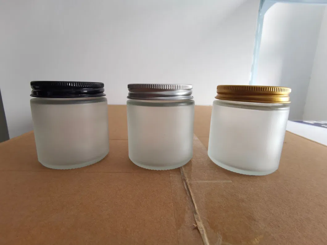 Wide Mouth Glass Amber Jar, Empty Round Jars for Beauty Cosmetic Products, Lotion, and Powders Black Lid Small Candle Packaging