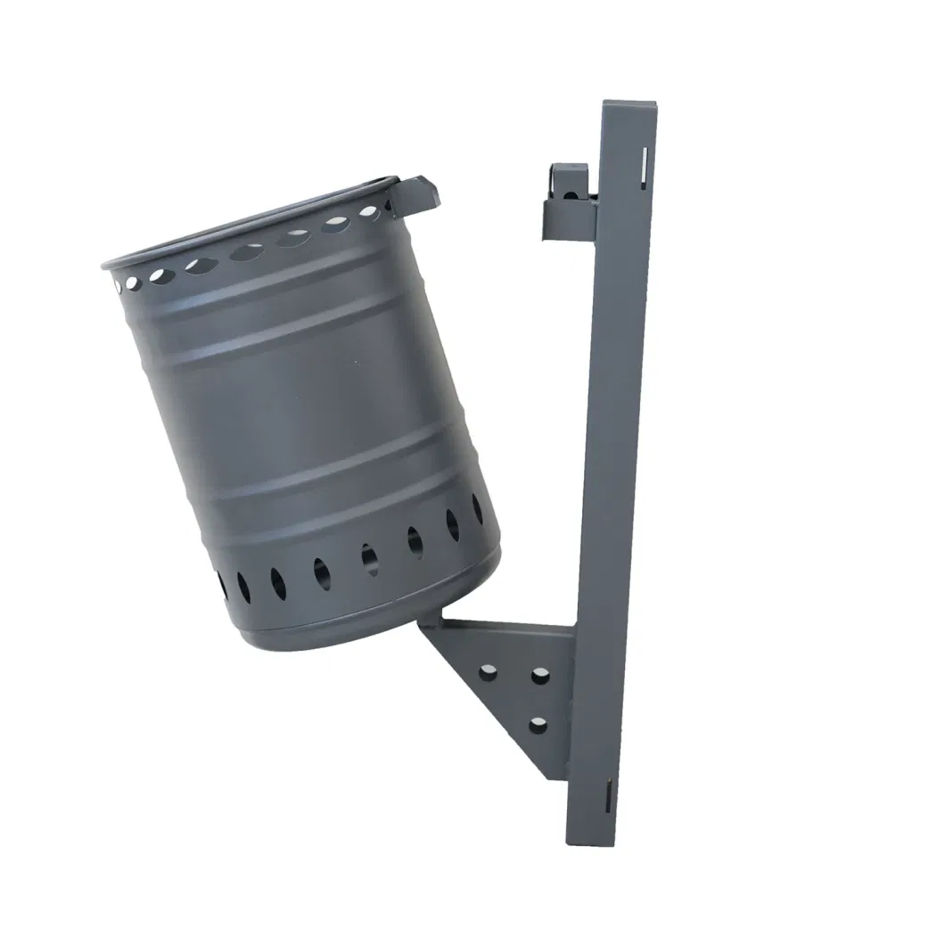 Wall-Hanging Trash Can with Pole Public Garbage Bin Customized Dustbin