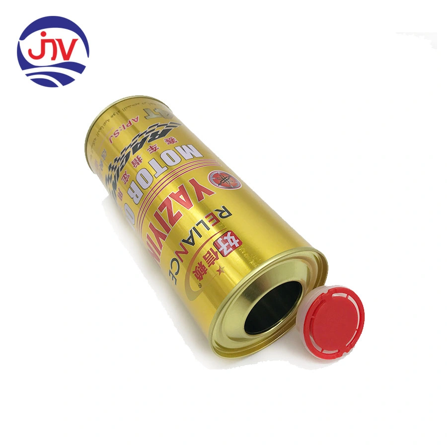1L Small Round Plain Metal Can with Plastic Cap Tin Can