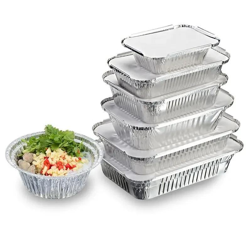 Food Grade Disposable Aluminum Foil Container Tin Drip Pans Tray Carryout Lunch Box