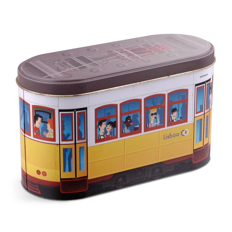 Creative Tinplate Bus Shape Empty Tins Candy Cookie Gift Storage Container Holiday Decorative Box