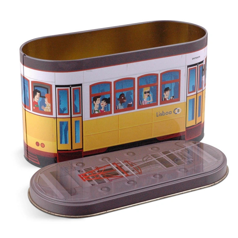 Creative Tinplate Bus Shape Empty Tins Candy Cookie Gift Storage Container Holiday Decorative Box