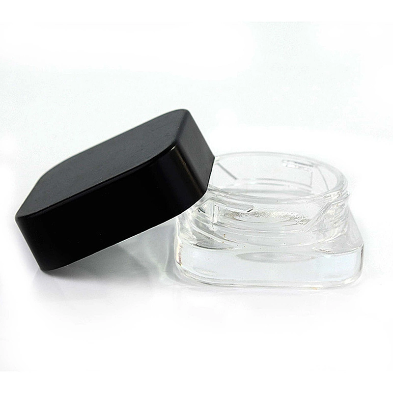 Round Child Resistant Small Glass Cosmetic Eye Cream Jar 3G 5g 9g 18g Square Sample Glass Jar Packaging Cosmetic Jar