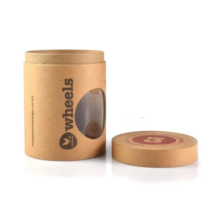 Kraft Paper Packaging Tube Window PVC Food Tea Gifts Round Paper Tube Cans
