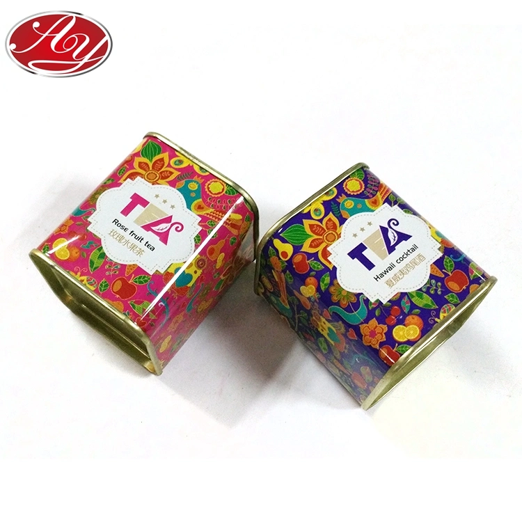 Fruit Tea Coffee Square Candy Food Gift Large Metal Tin Can