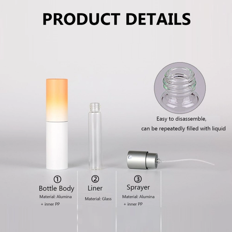 30ml 50ml Gradient Color Bulk Twist Metal Perfume Bottle Packaging with Glass Vial