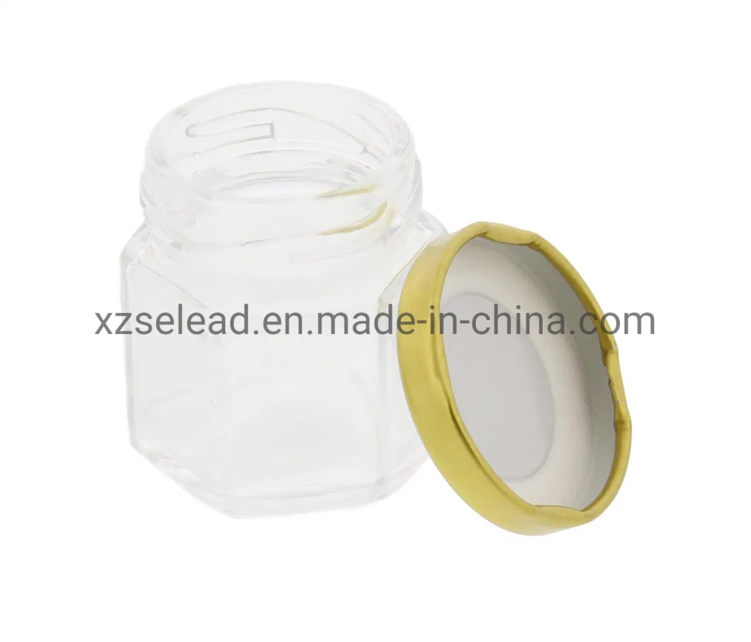 25ml Small Empty Glass Jam Honey Jar with Golden Lid Mini Baby Food Jar with Metal Cap 35ml 50ml Honey Container Jar