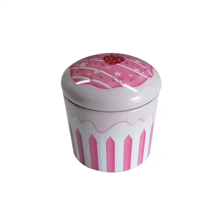 Hot Selling Custom Printed Cupcake Shape Metal Tin Box Can Packaging Candy