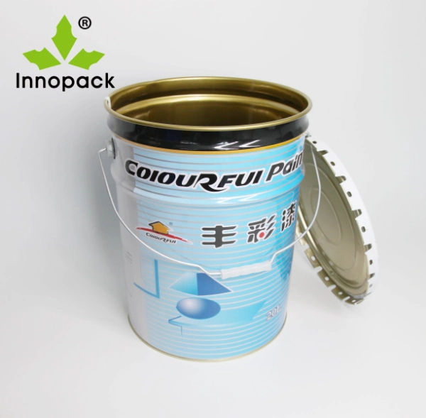 Metal Bucket 20 Liter Gallon Large Paint Tin Bucket Pail Can for Water Based Paint
