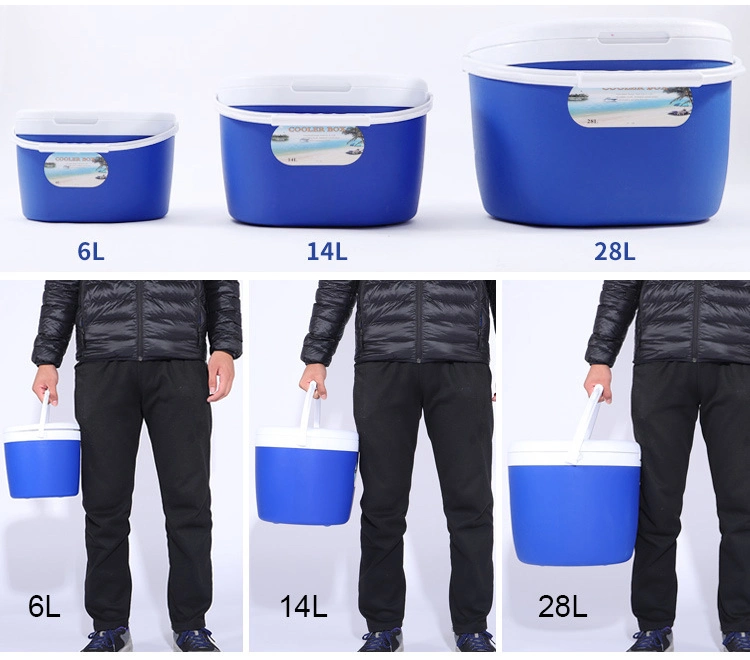 6L 14L 28L High Quality Outdoor Portable Beer Tin Can Wine Ice Bucket Wholesale EPS Foam Food Grade PP Plastic Cooler Lunch Box