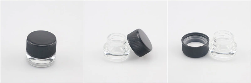 Mini 5ml Smell Proof Container Round Clear Thick Childproof Jars Small Concentrate Glass Jar