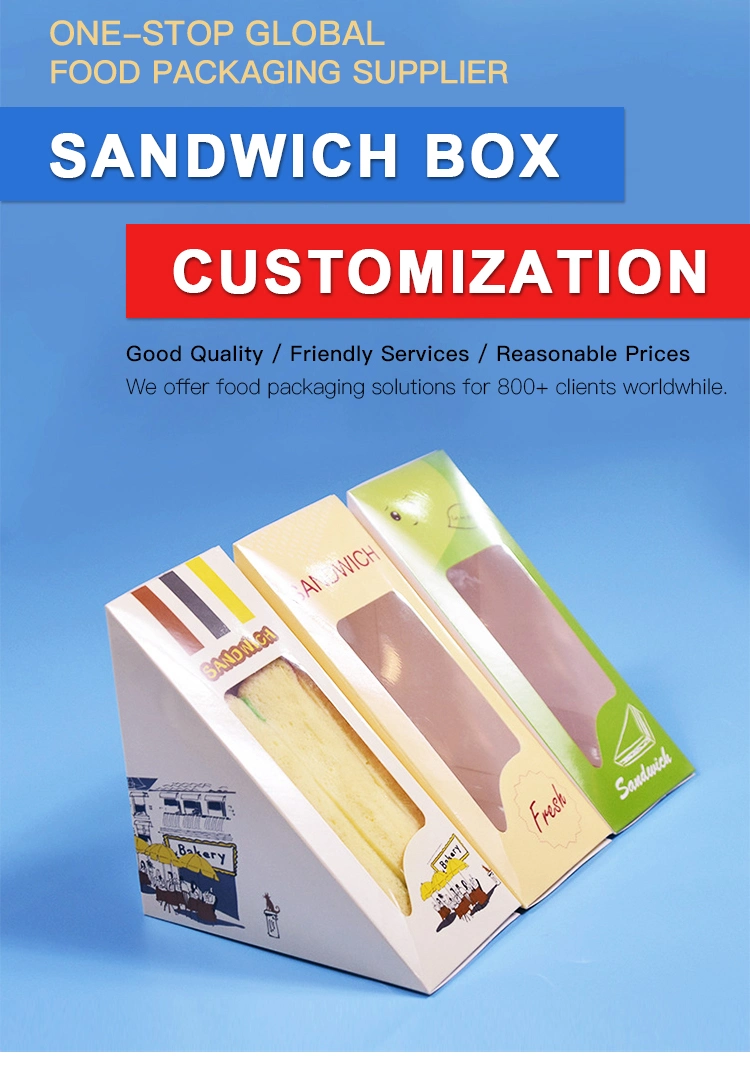 Wholesale Custom Manufacturers Can Be Customized Design with PVC Transparent Window Sandwich Paper Packaging Box