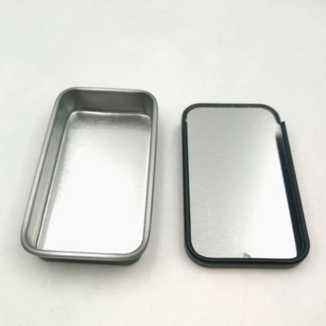 Tin Small Metal Tin Slide Cover Flip Storage Box Case