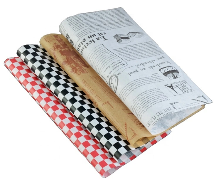 Printed Logo Food Sandwich Wrapper Burger Packaging Wax Paper Custom Shawarma Wrapping Paper