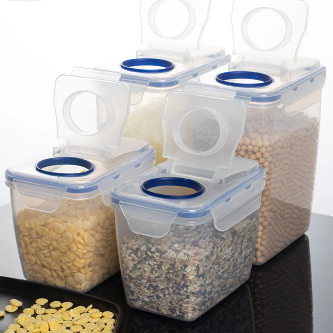 Grain Storage Jar Food Storage Box Rectangular Refrigerator Crisper Clamshell Food-Grade Plastic Sealed Jar