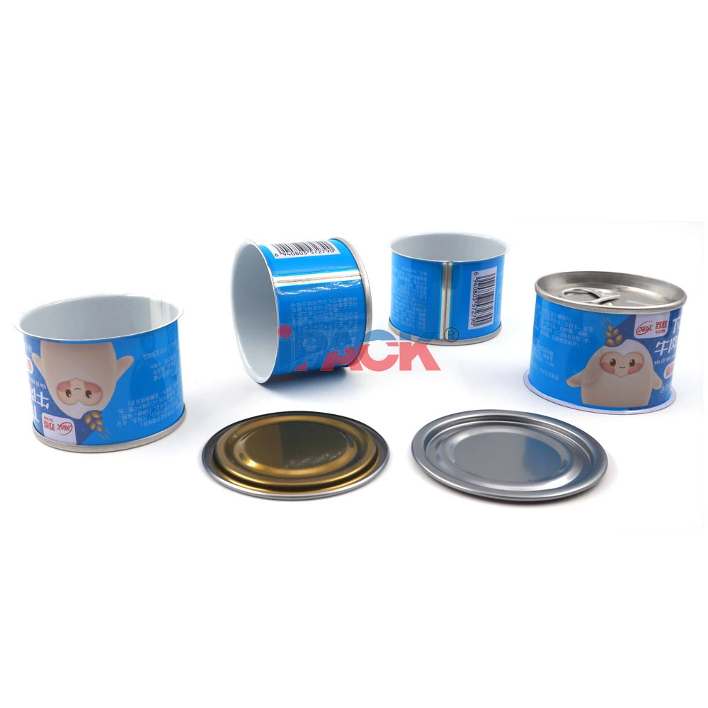 539#Small Custom Logo Square Metal Food Packing Mini Tin Box Tin Can with Easy Open Lid