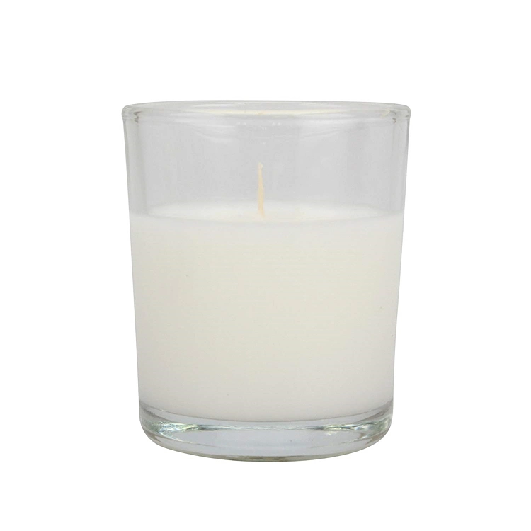 Custom Logo Printed Design Round Votive Holders Clear Glass Candle Jar