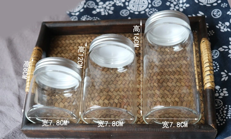 Small Grain/Water Glass Storage Jar with Screw Lid