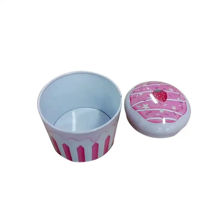 Hot Selling Custom Printed Cupcake Shape Metal Tin Box Can Packaging Candy