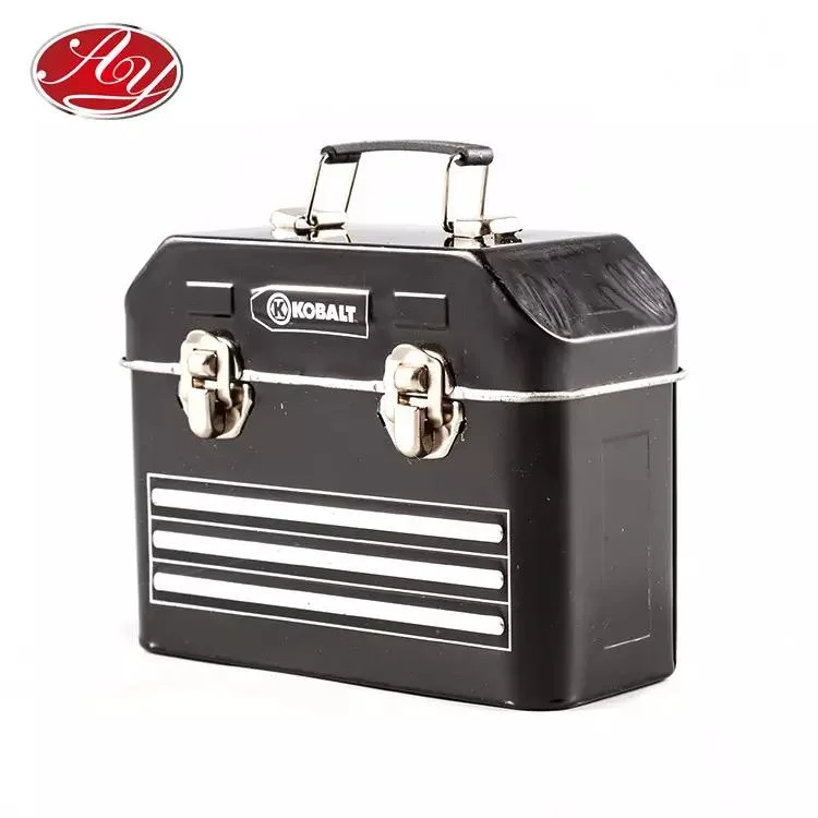 Suitcase Name Card Stationery Metal Mini Tin Box with Handle and Lock