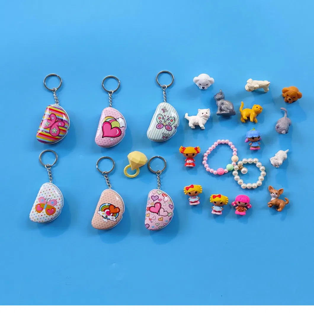 Blind Box Gifts Metal Can with Small Toys Inside Keychain Decoration Surprise Toys