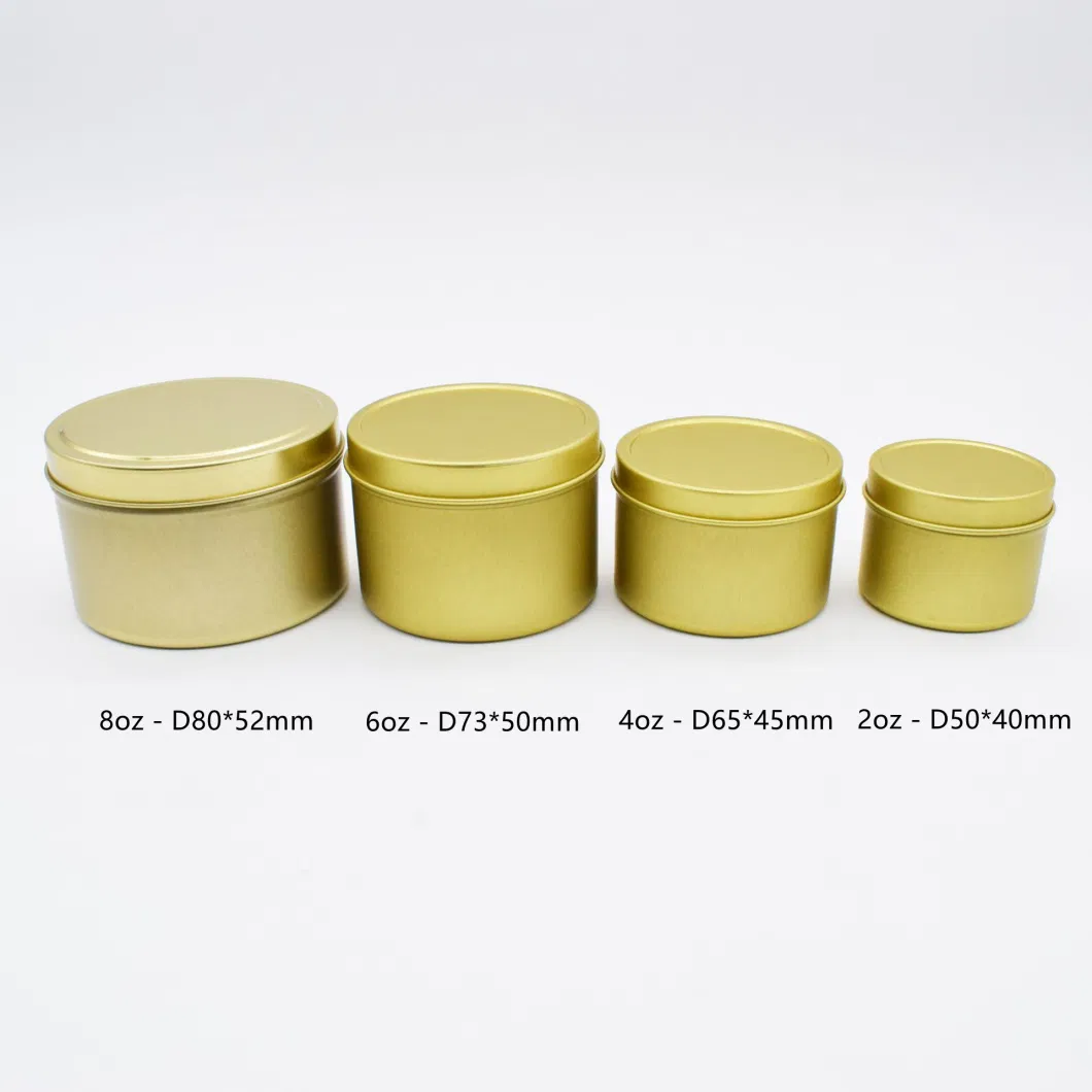 Metal Luxury Recycle Round Scented Candle Tins Container with Lid