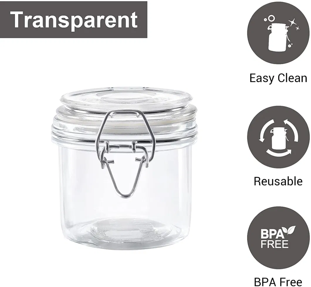 200ml Mason Jar with Sealable Lid, Glass Storage Jar with Leakproof Rubber Gasket Clear Small Sealing Mason Jar for Jam/Sugar/Confectionery/Cookies/Tea