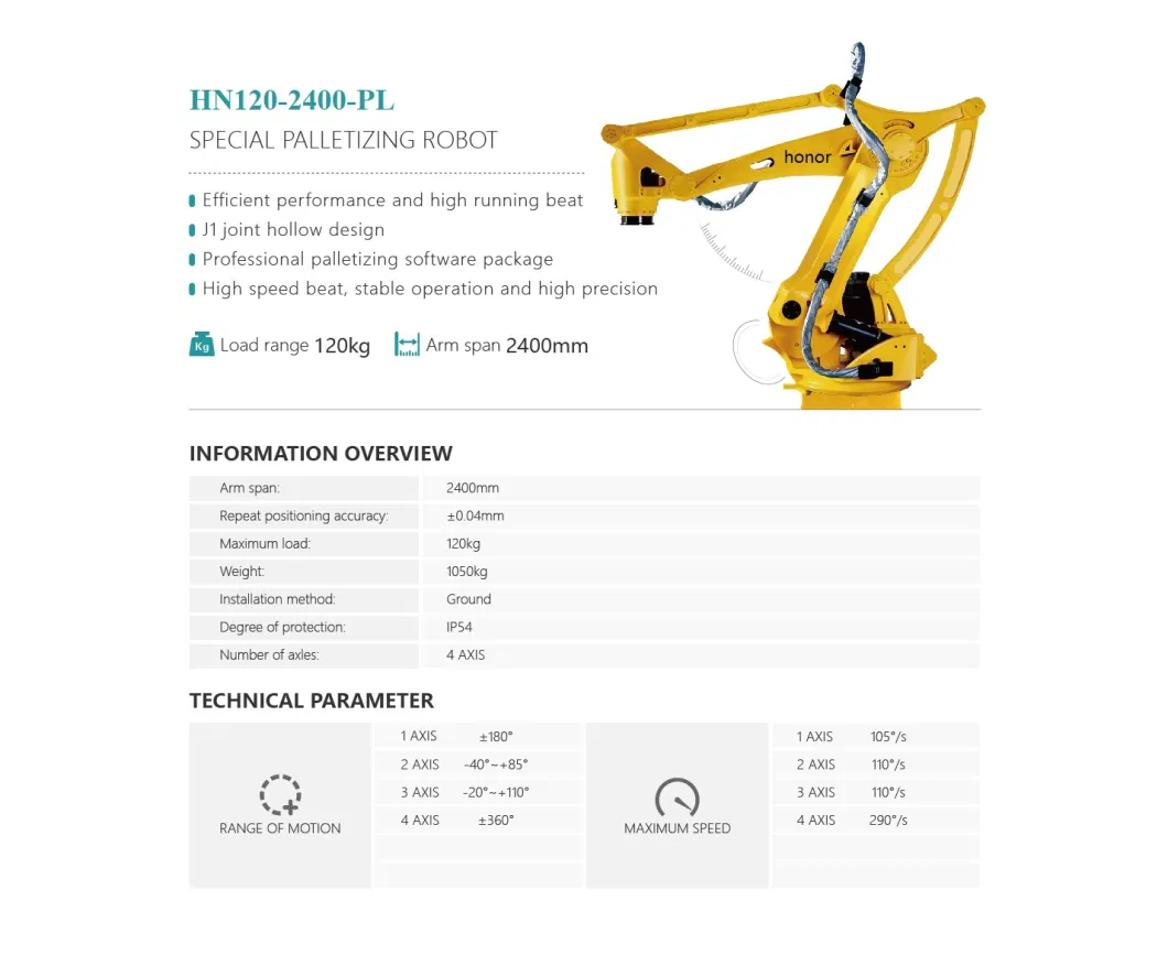 Handing Easy Robot Palletizer for Carton Box Operations Full Automatic Manipulator