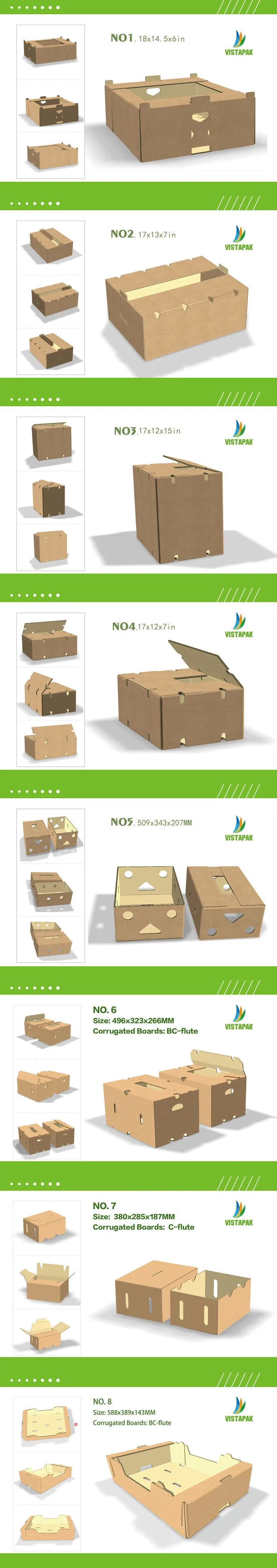 Custom Printed Corrugated Cardboard Paper Pineapple Tomato Cucumber Corn Broccoli Durian Banana Fresh Vegetable Fruit Packing Packaging Shipping Carton Box