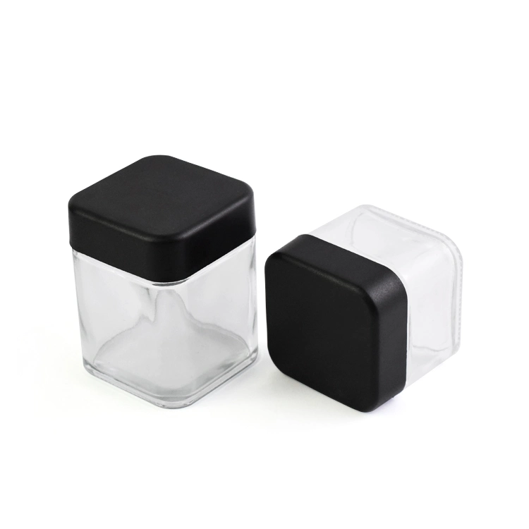 Cr ISO Giant Factory Direct 2oz 3oz 4oz Child Proof Square Cube Type 3.5g Flowers and Edibles Herb Bud Packaging Containers Glass Flower Packaging Jars