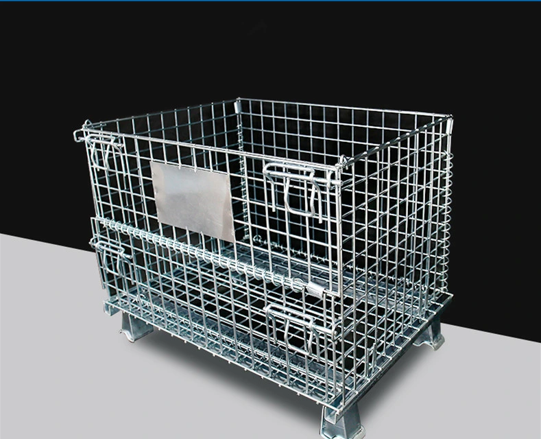 Box Nestable High Quality Warehouse Roll Mesh Small Steel Cage Wire Cage Industrial Metal Cage Storage Container