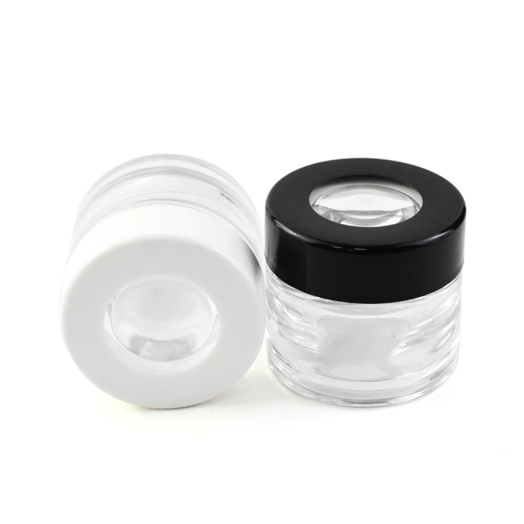 Flower Packaging 3oz 4oz 6oz 8oz 10oz 14oz 16oz 18oz Clear Round Glass Jar Wide Mouth Straight Side Child Proof Jars with Cr Lid