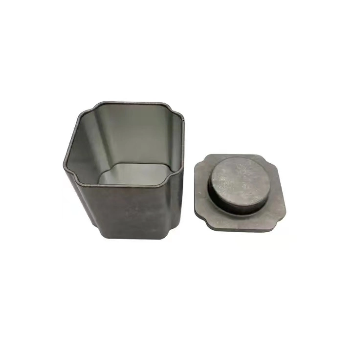 Square Cookie Container Tin Custom Logo Tea Packaging Metal Tin Box