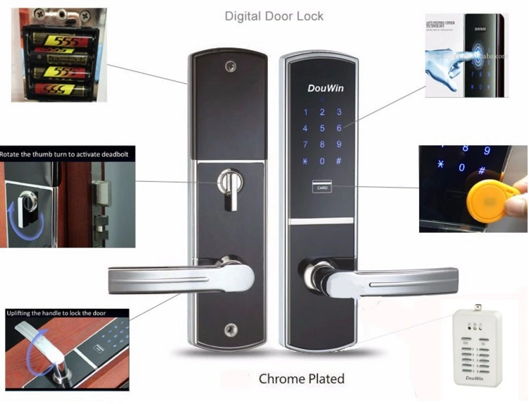 APP Douwin Blurtooth WiFi Electronic Key Card Child Safety Door Cylinder Lock with CE FCC Certification