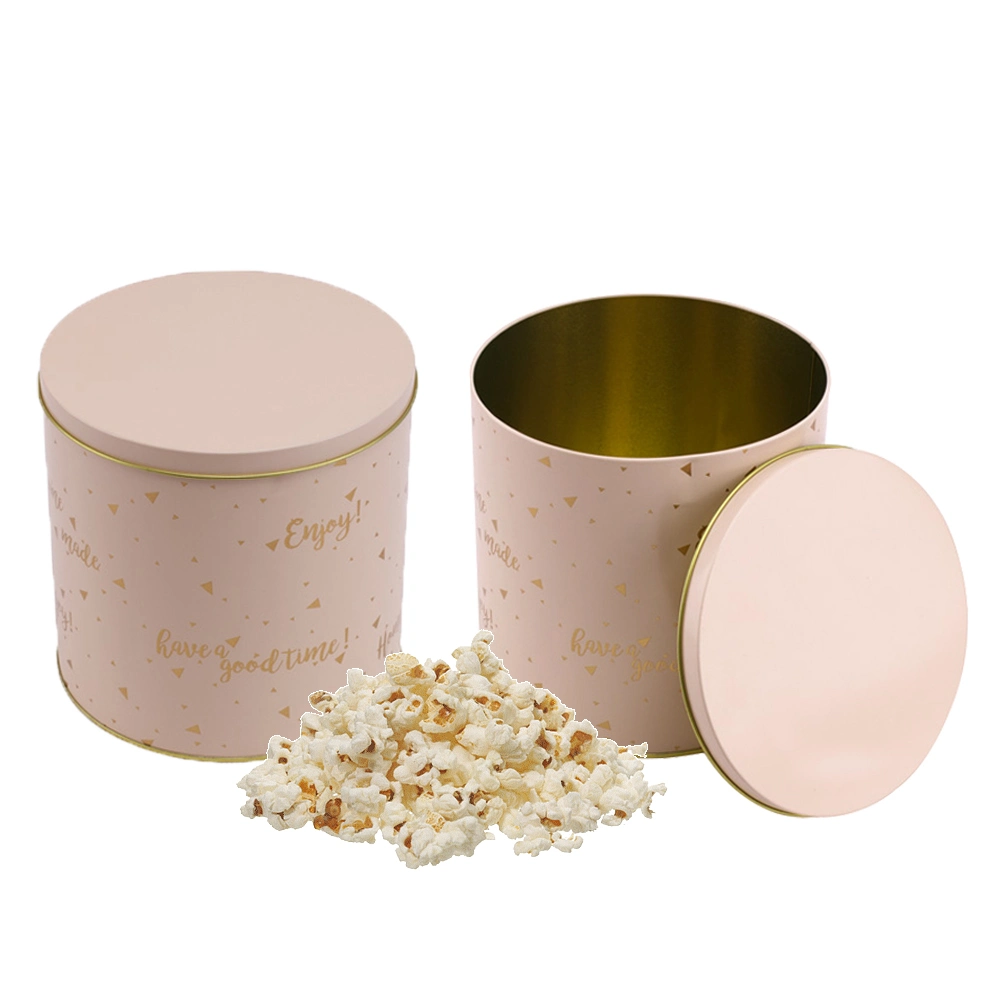 Factory Wholesale Tinplate Packaging Large Metal Storage Container Popcorn Tin Can for Food Canning