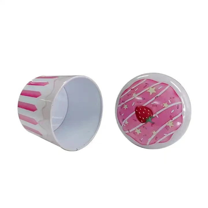 Hot Selling Custom Printed Cupcake Shape Metal Tin Box Can Packaging Candy