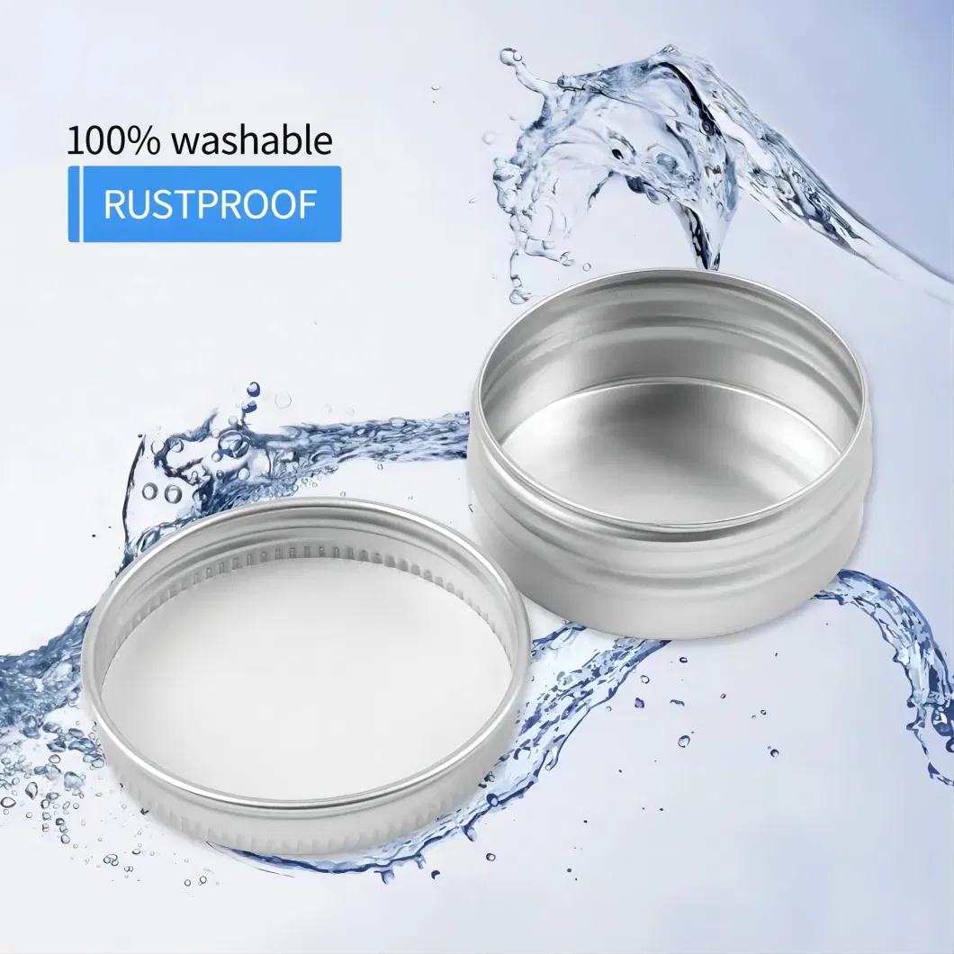 Round Screw Cap Aluminum Jar 10ml 50ml 60ml 100ml 120ml 150ml 200ml 2/4oz Metal Tin Can Soap Lip Balm Cosmetic Candle Containers