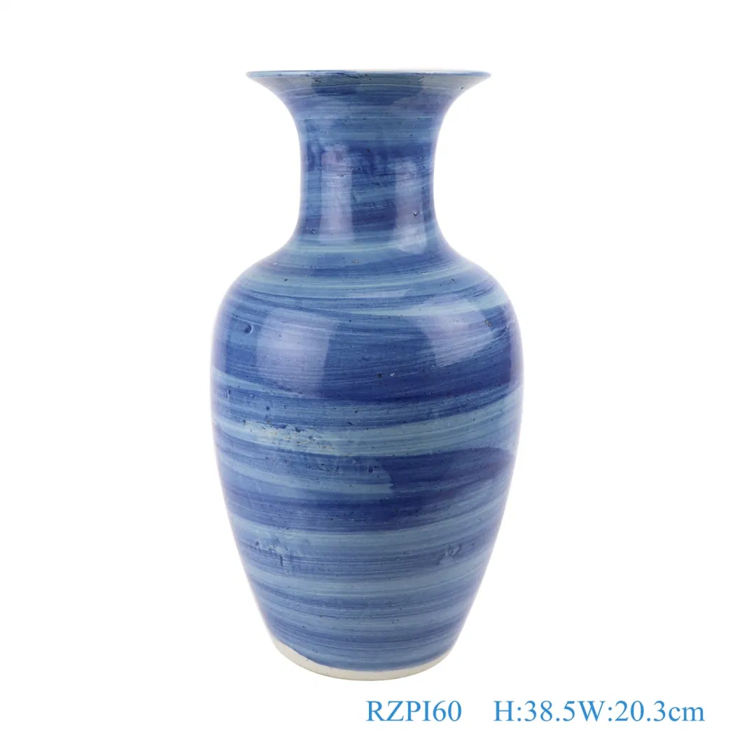 Jingdezhen Handmade Porcelain Blue Striped Design Decorative Vase Storage Jars