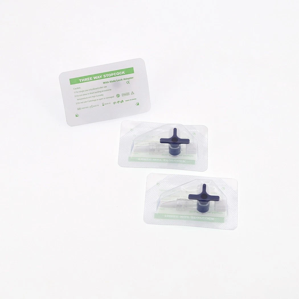 Medmount Medical Disposable Sterile Luer Lock Triple Three Way Stopcock Valve with Extension Line CE ISO