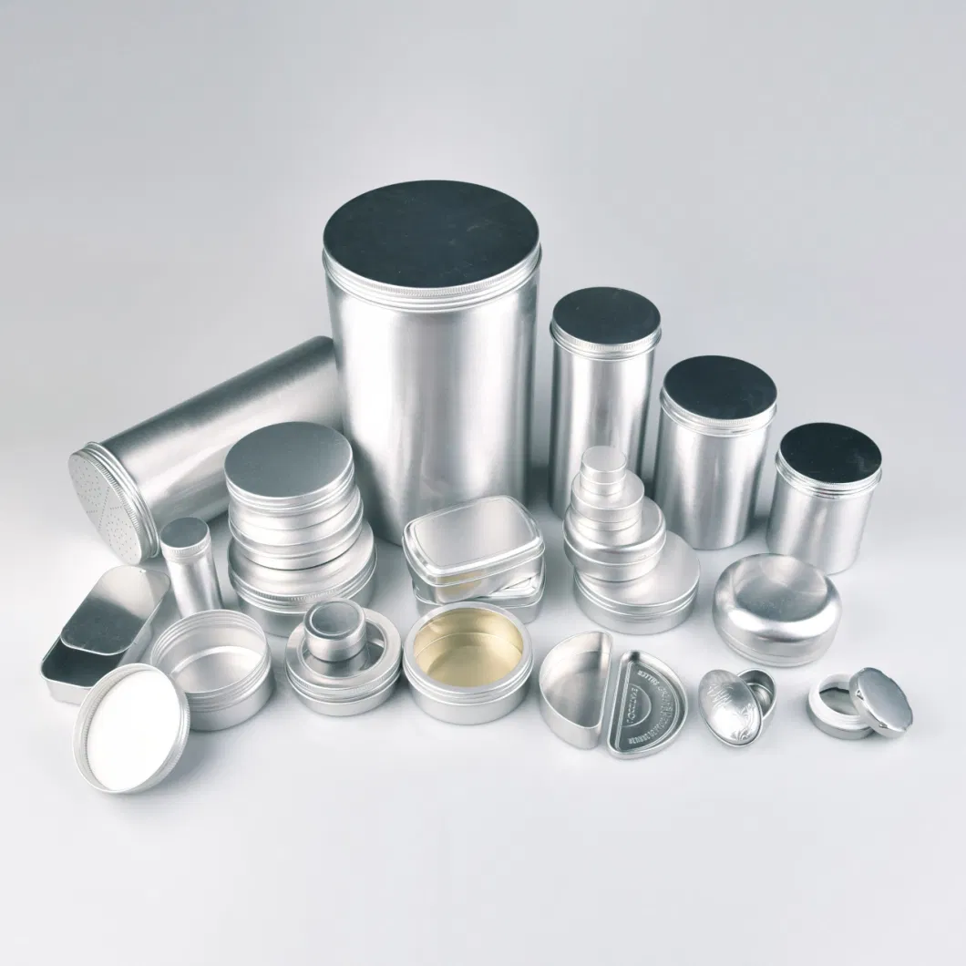 Screw Lid Round Aluminium Tin Custom Printing Small Aluminium Tin Jar