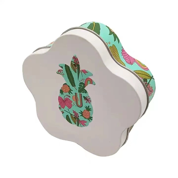 Custom Painting Jewelry Packaging Flower Box for Cookies Metal Tea Tin Box