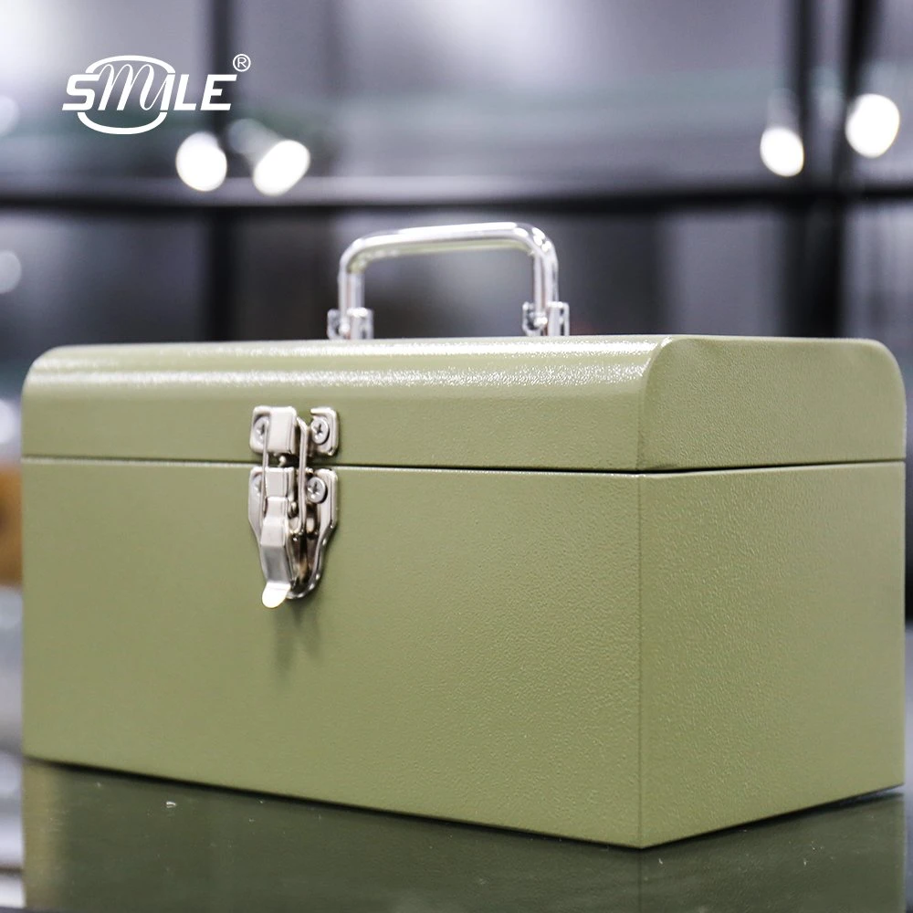 Smile Factory Supplier Sell Customized Designed Rectangular Metal Tool Case / Tool Box with Lock and Handle