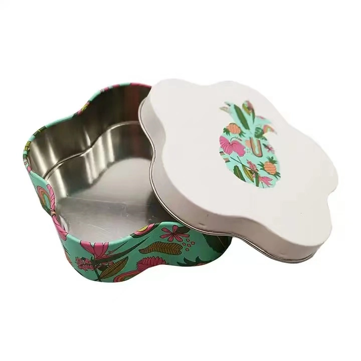 Custom Painting Jewelry Packaging Flower Box for Cookies Metal Tea Tin Box