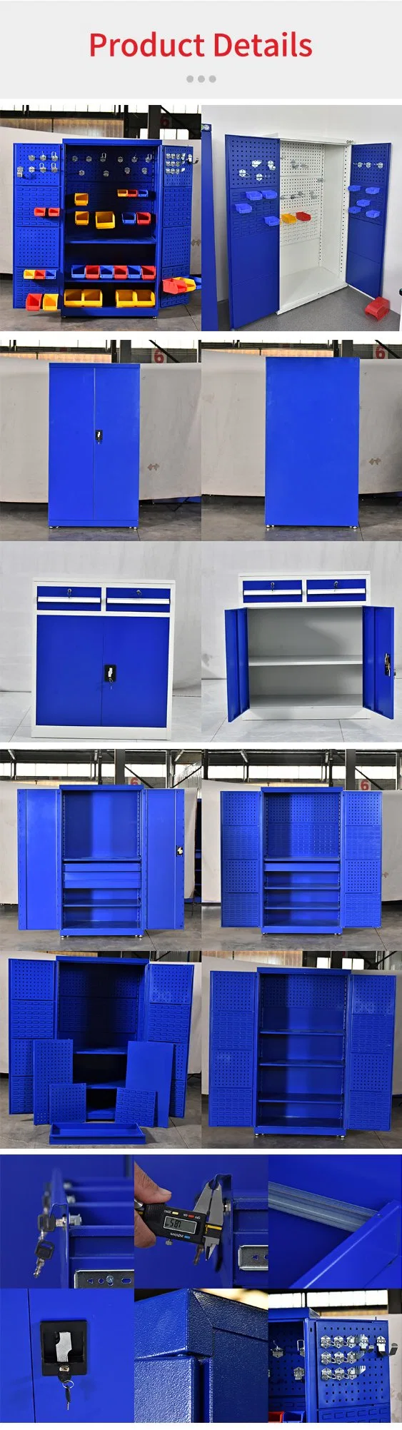 Custom Hanging Wall Steel Workbench Metal Cabinets Garage Storage Drawer Equipment Tool Box for Workshop