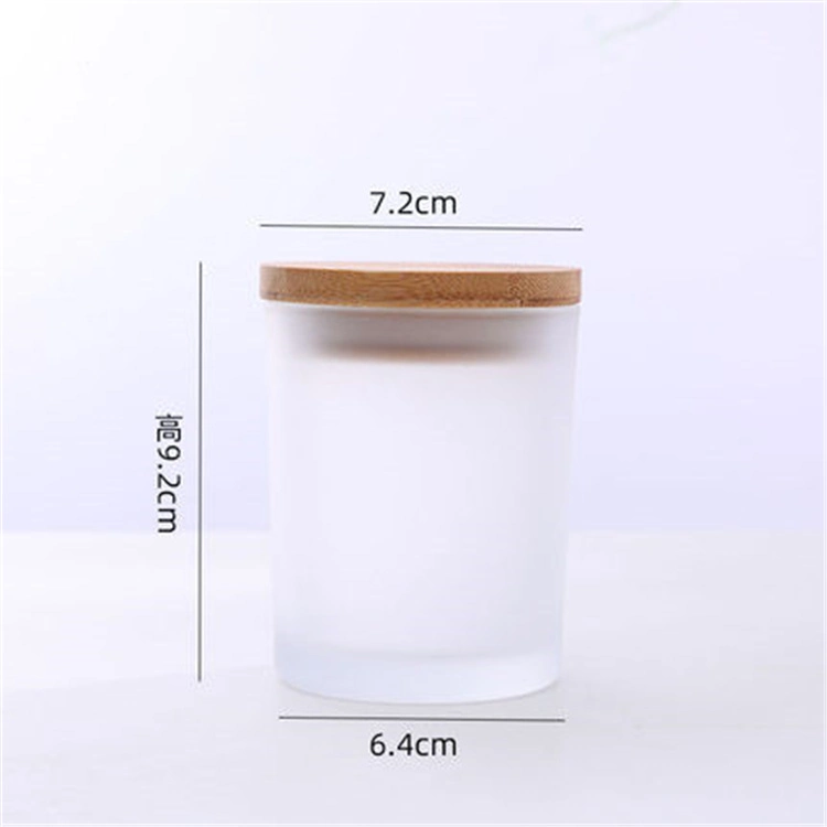 Glass Candle Jar Home Use Round Shape Candle Jar with Bamboo Lid